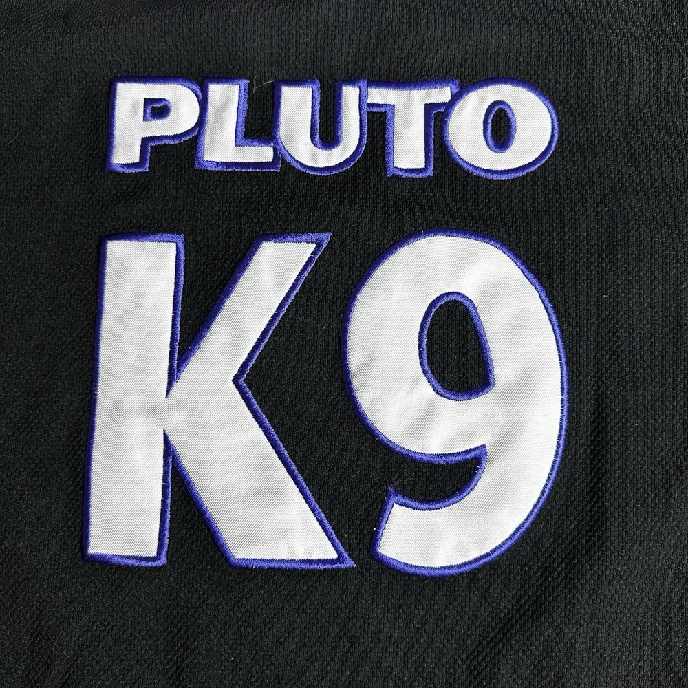 Vintage Y2K Disney World Pluto Ice Hounds Hockey Jersey Kids XL Black Blue K9 - Picture 7 of 9